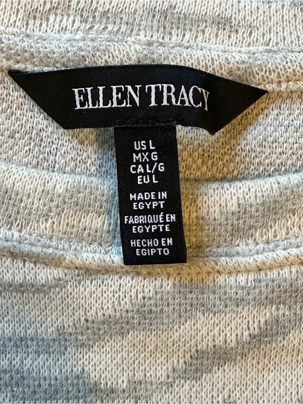 Ellen Tracy Cozy Grey Zebra-Print Women's Sweater size LG - Picture 6 of 10